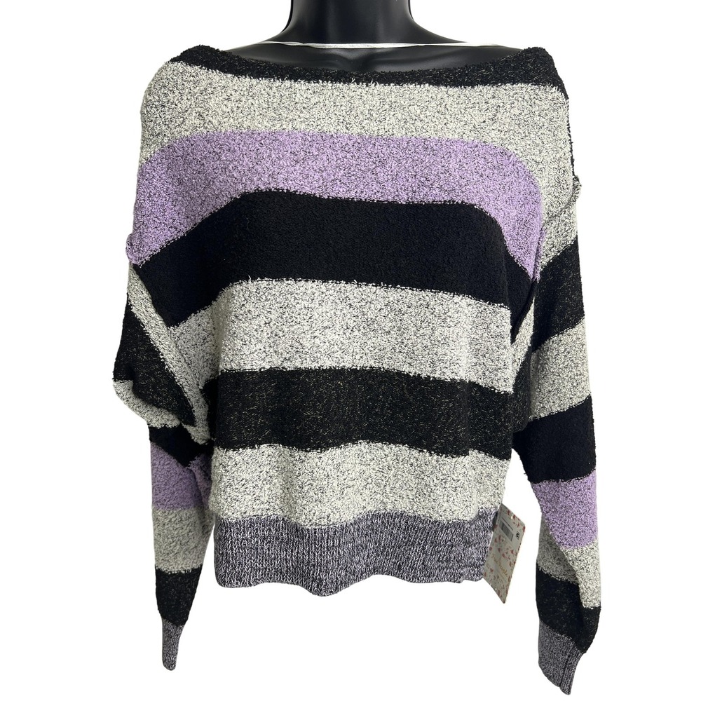 Free‎ People Sweater Womens Small Striped Pullover Knit Soft Cozy